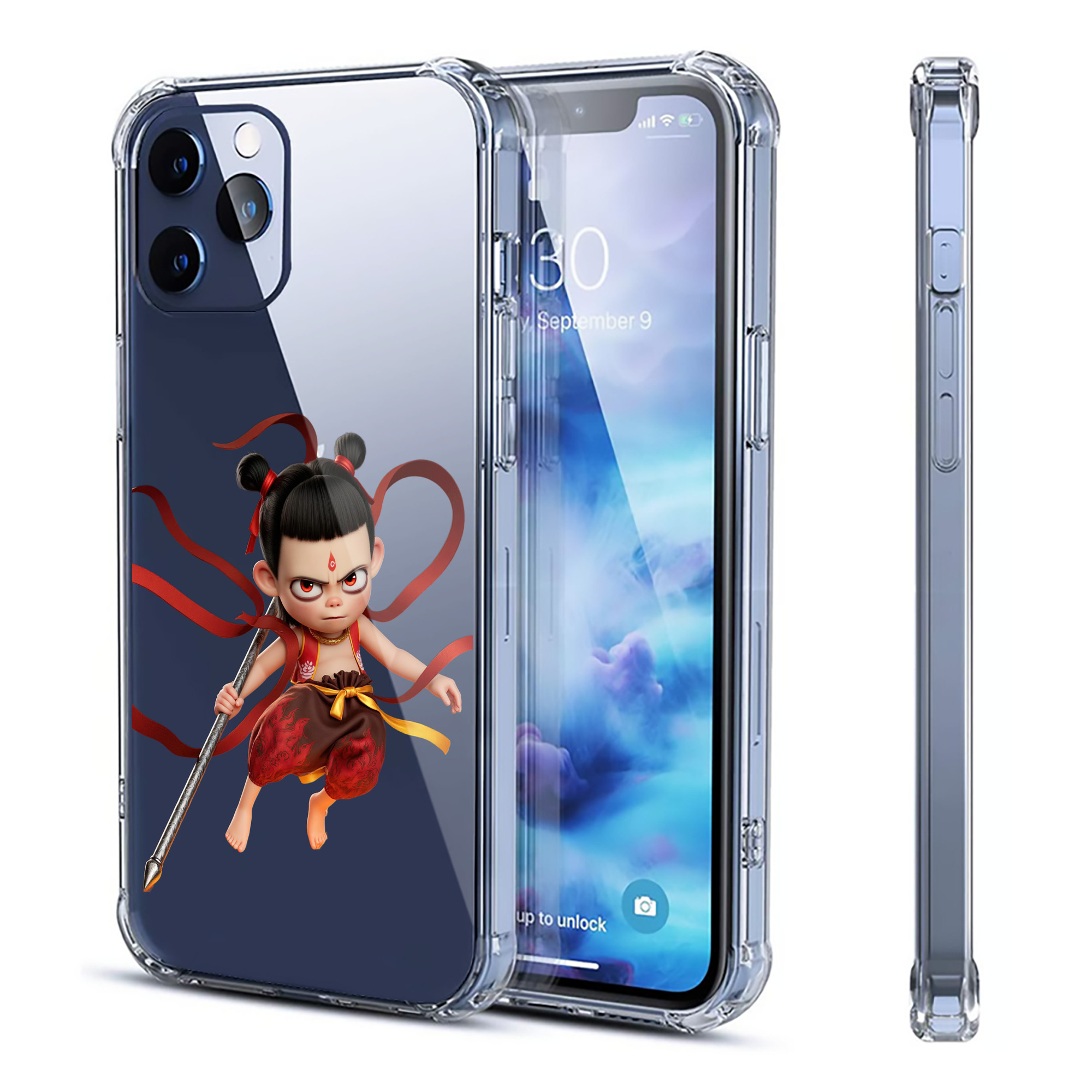 （画像用） Ne Zha 2 ナタ 魔童の大暴れ 【iPhone 12シリーズ対応】透明スマホケース（クリアソフトケース）